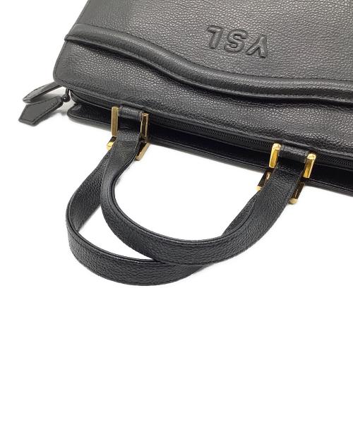 Yves Saint Laurent（イヴサンローラン）Yves Saint Laurent (イヴサンローラン) レザーハンドバッグ ブラックの古着・服飾アイテム