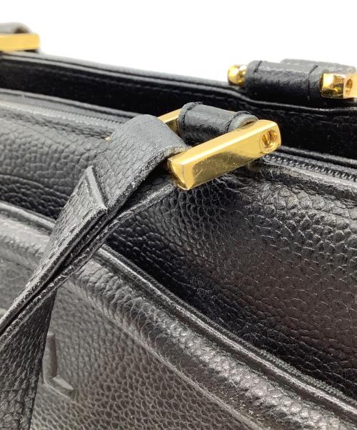 Yves Saint Laurent（イヴサンローラン）Yves Saint Laurent (イヴサンローラン) レザーハンドバッグ ブラックの古着・服飾アイテム