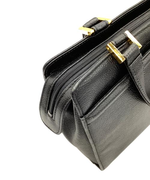 Yves Saint Laurent（イヴサンローラン）Yves Saint Laurent (イヴサンローラン) レザーハンドバッグ ブラックの古着・服飾アイテム