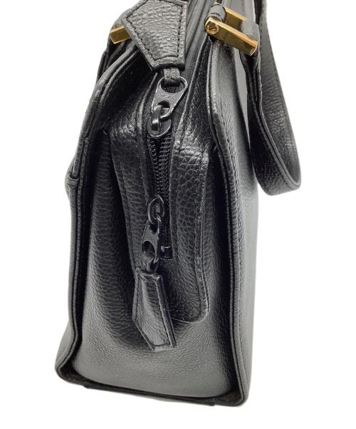 Yves Saint Laurent（イヴサンローラン）Yves Saint Laurent (イヴサンローラン) レザーハンドバッグ ブラックの古着・服飾アイテム