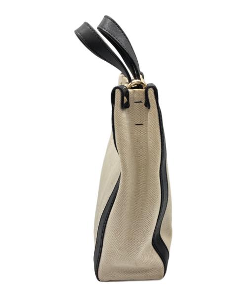 VALENTINO GARAVANI（ヴァレンティノ・ガラヴァーニ）VALENTINO GARAVANI (ヴァレンティノ・ガラヴァーニ) ロゴトートバッグ ブラック×アイボリーの古着・服飾アイテム