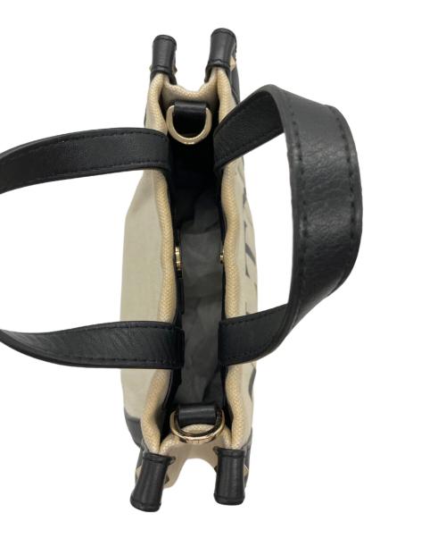 VALENTINO GARAVANI（ヴァレンティノ・ガラヴァーニ）VALENTINO GARAVANI (ヴァレンティノ・ガラヴァーニ) ロゴトートバッグ ブラック×アイボリーの古着・服飾アイテム