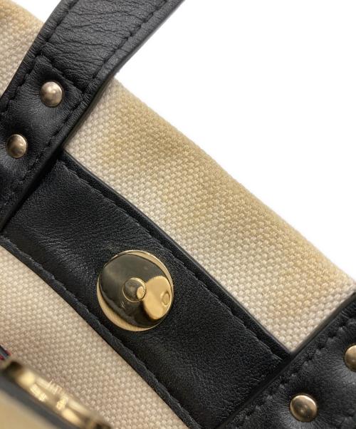 VALENTINO GARAVANI（ヴァレンティノ・ガラヴァーニ）VALENTINO GARAVANI (ヴァレンティノ・ガラヴァーニ) ロゴトートバッグ ブラック×アイボリーの古着・服飾アイテム