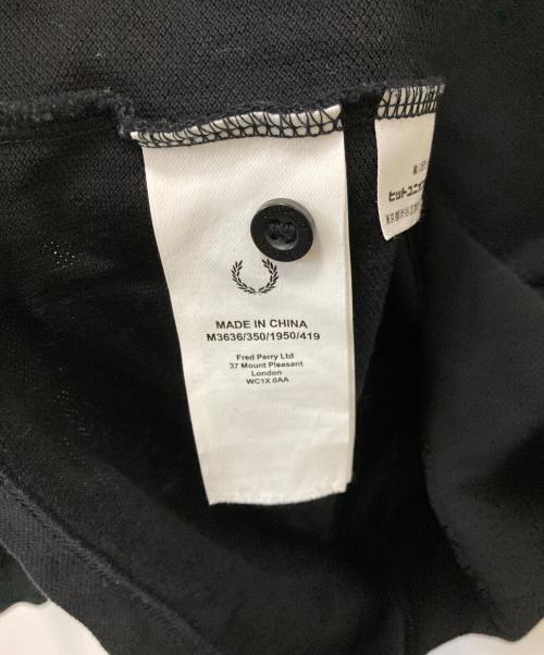 FRED PERRY（フレッドペリー）FRED PERRY (フレッドペリー) 長袖ポロシャツ ブラック×ホワイト サイズ:Mの古着・服飾アイテム