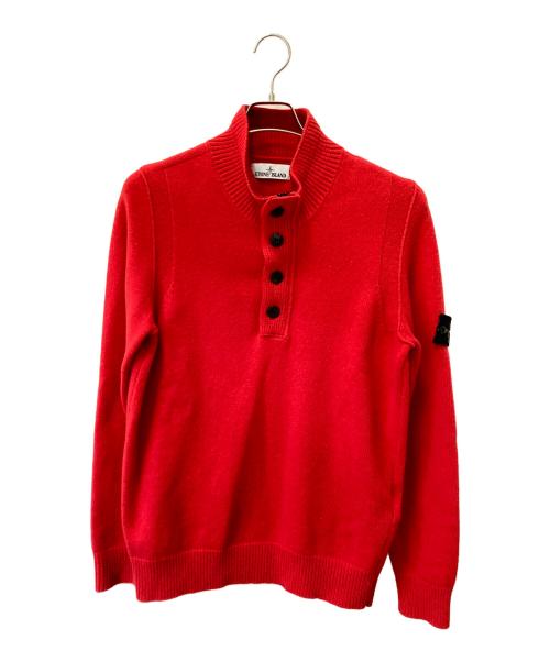 STONE ISLAND（ストーンアイランド）STONE ISLAND (ストーンアイランド) 7GG スタンドカラー ハーフジップ ニットセーター レッド サイズ:Mの古着・服飾アイテム