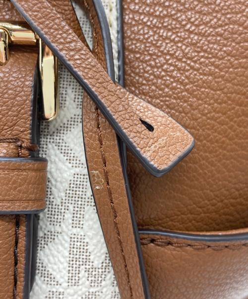 MICHAEL KORS（マイケル・コース）MICHAEL KORS (マイケル・コース) トートバッグ ホワイト×ブラウンの古着・服飾アイテム