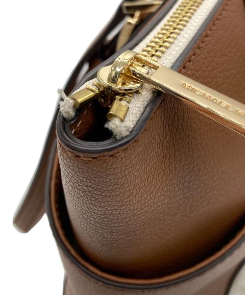 MICHAEL KORS（マイケル・コース）MICHAEL KORS (マイケル・コース) トートバッグ ホワイト×ブラウンの古着・服飾アイテム