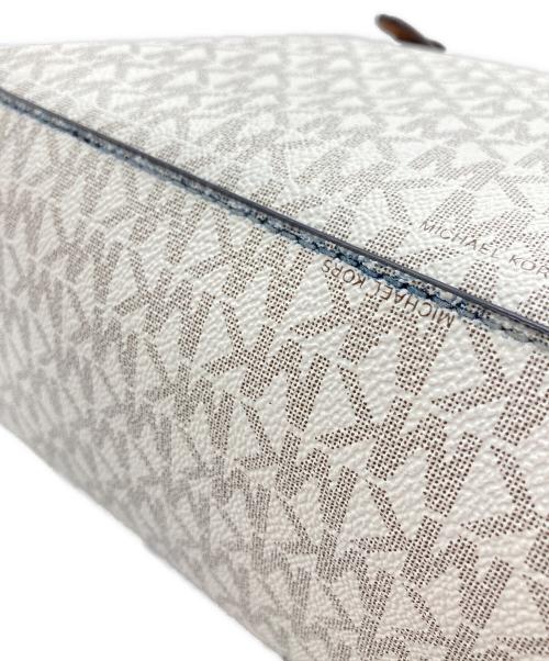 MICHAEL KORS（マイケル・コース）MICHAEL KORS (マイケル・コース) トートバッグ ホワイト×ブラウンの古着・服飾アイテム