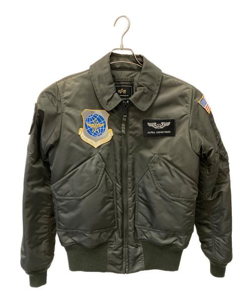 ALPHA（アルファ）ALPHA (アルファ) MA-1 フライトジャケット グリーン サイズ:SMALLの古着・服飾アイテム