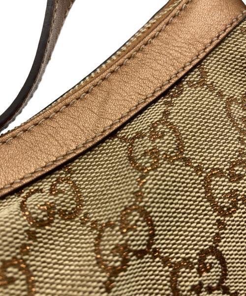 GUCCI（グッチ）GUCCI (グッチ) アクセサリーポーチ ベージュ×ブラウンの古着・服飾アイテム