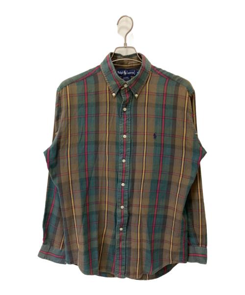 POLO RALPH LAUREN（ポロ・ラルフローレン）POLO RALPH LAUREN (ポロ・ラルフローレン) 長袖シャツ　BLAIRE グリーン×ブラウン サイズ:Mの古着・服飾アイテム