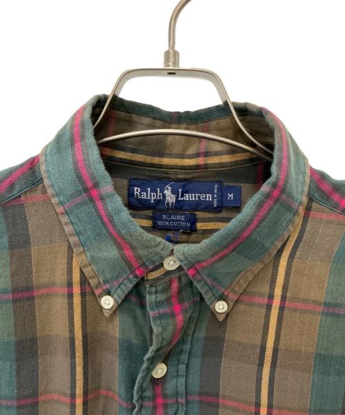 POLO RALPH LAUREN（ポロ・ラルフローレン）POLO RALPH LAUREN (ポロ・ラルフローレン) 長袖シャツ　BLAIRE グリーン×ブラウン サイズ:Mの古着・服飾アイテム