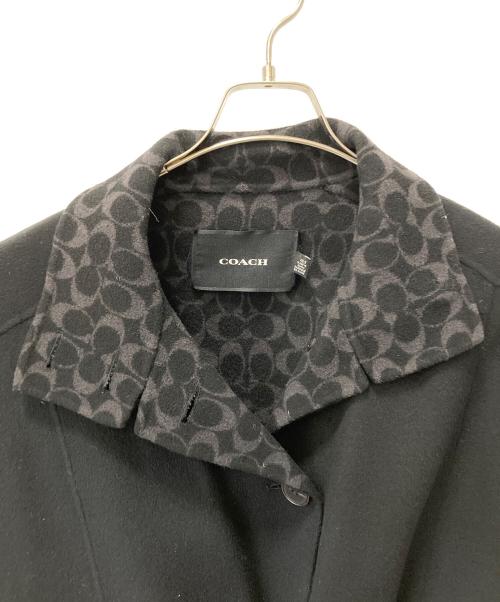 COACH（コーチ）COACH (コーチ) ウールメルトンケープコート ブラック サイズ:XS/Sの古着・服飾アイテム