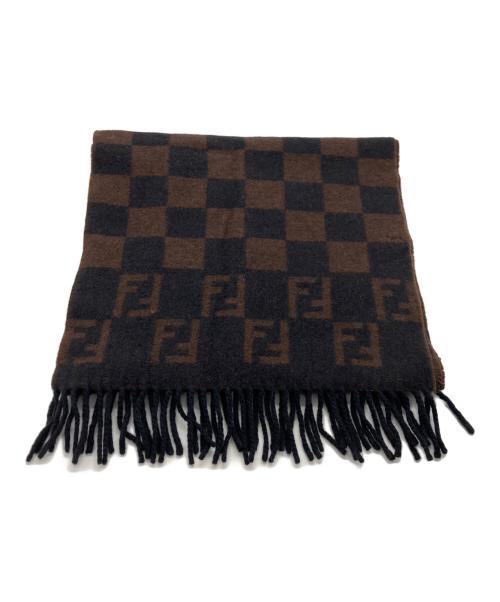 FENDI（フェンディ）FENDI (フェンディ) マフラー ブラウン×ブラックの古着・服飾アイテム