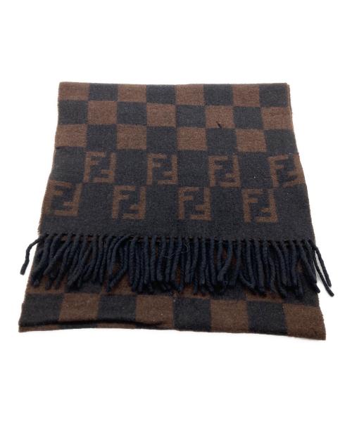 FENDI（フェンディ）FENDI (フェンディ) マフラー ブラウン×ブラックの古着・服飾アイテム