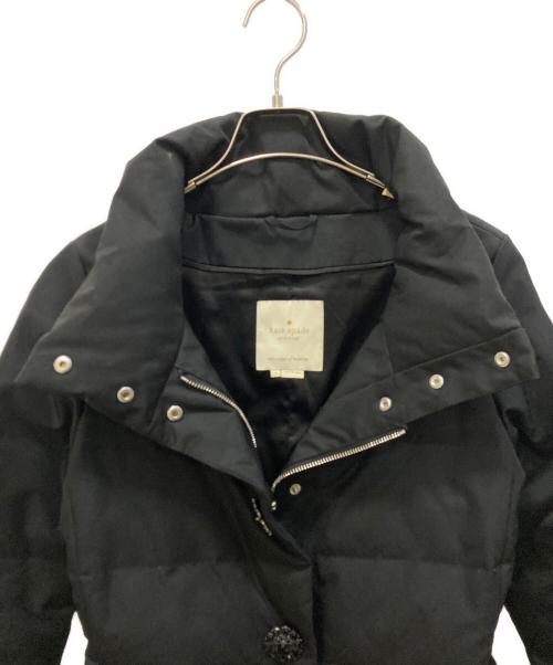 Kate Spade（ケイトスペード）Kate Spade (ケイトスペード) バックリボンビジューダウンコート ブラック サイズ:4の古着・服飾アイテム
