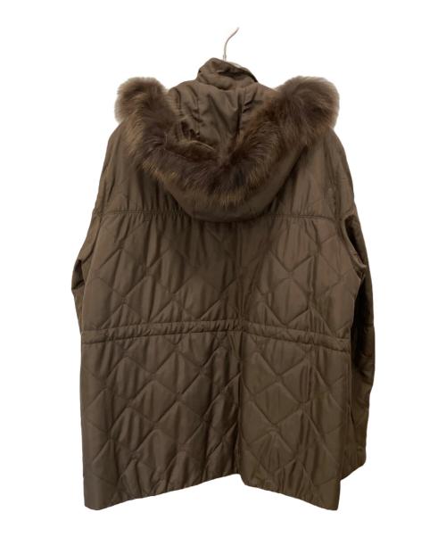 BALMAIN（バルマン）BALMAIN (バルマン) ブルーフォックスファー中綿ハーフコート ブラウン サイズ:SIZE　9の古着・服飾アイテム