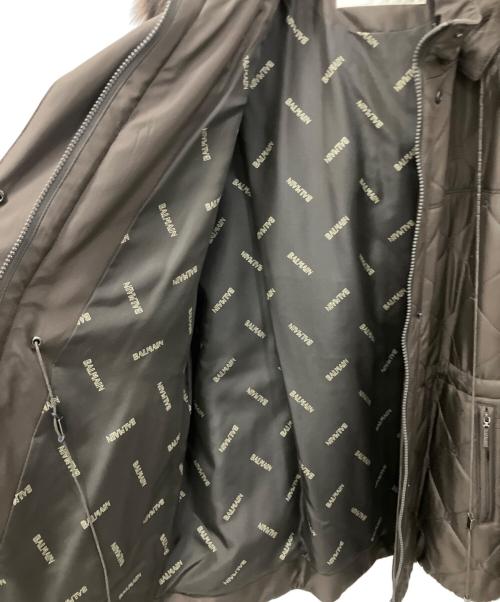BALMAIN（バルマン）BALMAIN (バルマン) ブルーフォックスファー中綿ハーフコート ブラウン サイズ:SIZE　9の古着・服飾アイテム