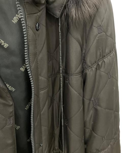 BALMAIN（バルマン）BALMAIN (バルマン) ブルーフォックスファー中綿ハーフコート ブラウン サイズ:SIZE　9の古着・服飾アイテム