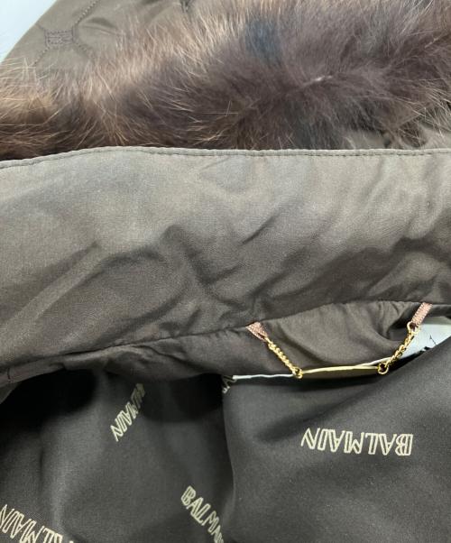BALMAIN（バルマン）BALMAIN (バルマン) ブルーフォックスファー中綿ハーフコート ブラウン サイズ:SIZE　9の古着・服飾アイテム