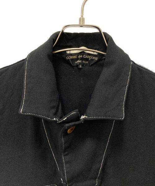 COMME des GARCONS HOMME PLUS（コムデギャルソンオムプリュス）COMME des GARCONS HOMME PLUS (コムデギャルソンオムプリュス) ポリ縮ジャンプスーツ ブラック×ホワイト サイズ:Sの古着・服飾アイテム