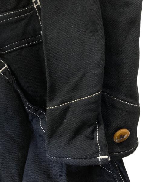 COMME des GARCONS HOMME PLUS（コムデギャルソンオムプリュス）COMME des GARCONS HOMME PLUS (コムデギャルソンオムプリュス) ポリ縮ジャンプスーツ ブラック×ホワイト サイズ:Sの古着・服飾アイテム