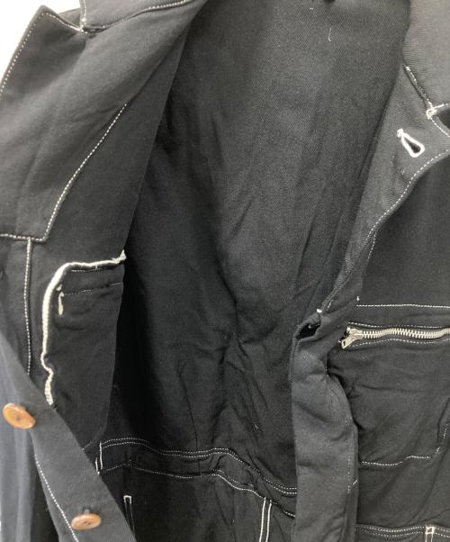 COMME des GARCONS HOMME PLUS（コムデギャルソンオムプリュス）COMME des GARCONS HOMME PLUS (コムデギャルソンオムプリュス) ポリ縮ジャンプスーツ ブラック×ホワイト サイズ:Sの古着・服飾アイテム