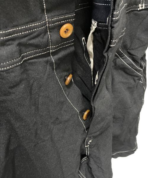 COMME des GARCONS HOMME PLUS（コムデギャルソンオムプリュス）COMME des GARCONS HOMME PLUS (コムデギャルソンオムプリュス) ポリ縮ジャンプスーツ ブラック×ホワイト サイズ:Sの古着・服飾アイテム