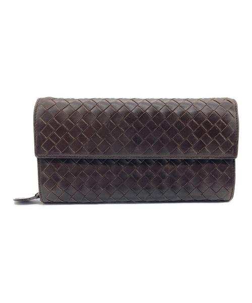 BOTTEGA VENETA（ボッテガベネタ）BOTTEGA VENETA (ボッテガベネタ) 長財布 ダークブラウンの古着・服飾アイテム