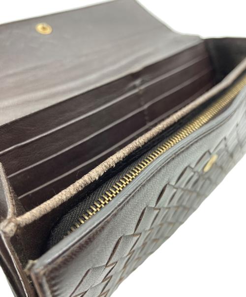 BOTTEGA VENETA（ボッテガベネタ）BOTTEGA VENETA (ボッテガベネタ) 長財布 ダークブラウンの古着・服飾アイテム