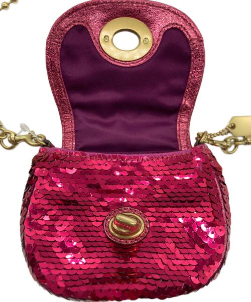 COACH（コーチ）COACH (コーチ) ミニショルダーバッグ ショッキングピンク×ゴールドの古着・服飾アイテム