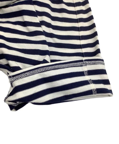 JUNYA WATANABE COMME des GARCONS（(ジュンヤワタナベ コムデギャルソン）JUNYA WATANABE COMME des GARCONS ((ジュンヤワタナベ コムデギャルソン) コットン ボーダーサルエルパンツ ホワイト×ネイビー サイズ:Sの古着・服飾アイテム