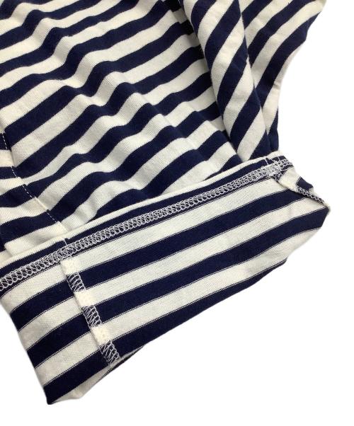 JUNYA WATANABE COMME des GARCONS（(ジュンヤワタナベ コムデギャルソン）JUNYA WATANABE COMME des GARCONS ((ジュンヤワタナベ コムデギャルソン) コットン ボーダーサルエルパンツ ホワイト×ネイビー サイズ:Sの古着・服飾アイテム