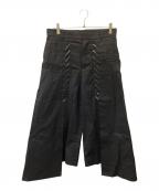 noir kei ninomiyaノワール ケイ ニノミヤ）の古着「レイヤードレースアップパンツ」｜ブラック