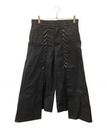 noir kei ninomiya（ノワール ケイ ニノミヤ）の古着「レイヤードレースアップパンツ」｜ブラック