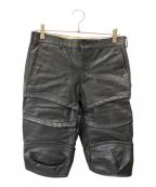 COMME des GARCONS HOMME PLUSコムデギャルソンオムプリュス）の古着「フェイクレザーハーフパンツ」｜ブラック