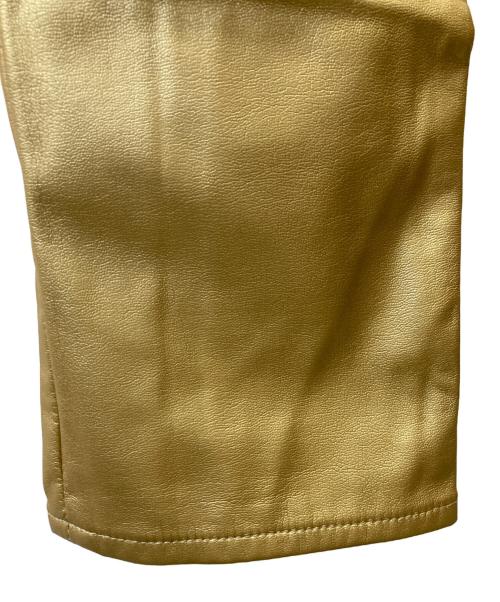COMME des GARCONS HOMME PLUS（コムデギャルソンオムプリュス）COMME des GARCONS HOMME PLUS (コムデギャルソンオムプリュス) フェイクレザーパンツ ゴールド サイズ:XSの古着・服飾アイテム