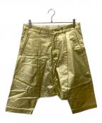 COMME des GARCONSコムデギャルソン）の古着「フェイクレザーサルエルパンツ」｜ゴールド