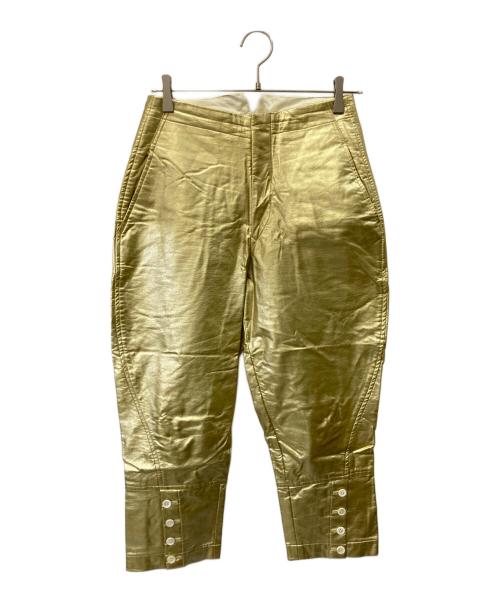 COMME des GARCONS（コムデギャルソン）COMME des GARCONS (コムデギャルソン) フェイクレザークロップドパンツ ゴールド サイズ:Sの古着・服飾アイテム