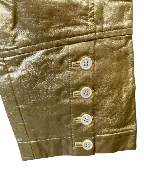 COMME des GARCONS（コムデギャルソン）COMME des GARCONS (コムデギャルソン) フェイクレザークロップドパンツ ゴールド サイズ:Sの古着・服飾アイテム