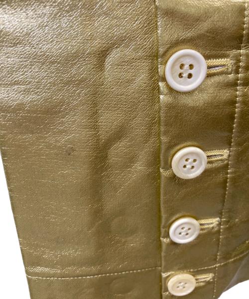 COMME des GARCONS（コムデギャルソン）COMME des GARCONS (コムデギャルソン) フェイクレザークロップドパンツ ゴールド サイズ:Sの古着・服飾アイテム