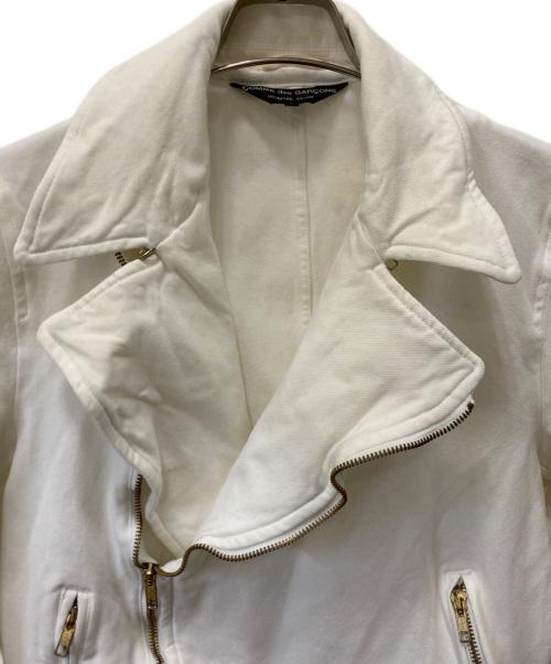 COMME des GARCONS HOMME PLUS（コムデギャルソンオムプリュス）COMME des GARCONS HOMME PLUS (コムデギャルソンオムプリュス) ダブルライダースジャケット ホワイト サイズ:Sの古着・服飾アイテム