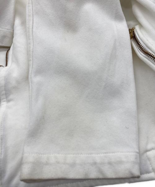 COMME des GARCONS HOMME PLUS（コムデギャルソンオムプリュス）COMME des GARCONS HOMME PLUS (コムデギャルソンオムプリュス) ダブルライダースジャケット ホワイト サイズ:Sの古着・服飾アイテム