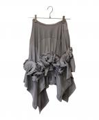 COMME des GARCONSコムデギャルソン）の古着「ワイヤーフリルデザインストレッチアシンメトリースカート」｜グレー