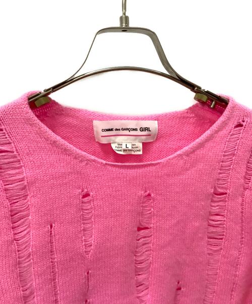 COMME des GARCONS GIRL（コムデギャルソンガール）COMME des GARCONS GIRL (コムデギャルソンガール) 薄手ニット ピンク サイズ:Lの古着・服飾アイテム