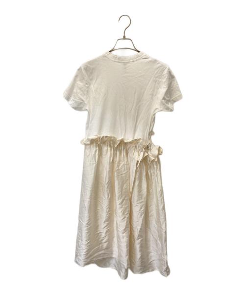noir kei ninomiya（ノワール ケイ ニノミヤ）noir kei ninomiya (ノワール ケイ ニノミヤ) 半袖ワンピース ホワイト×ベージュ サイズ:Mの古着・服飾アイテム