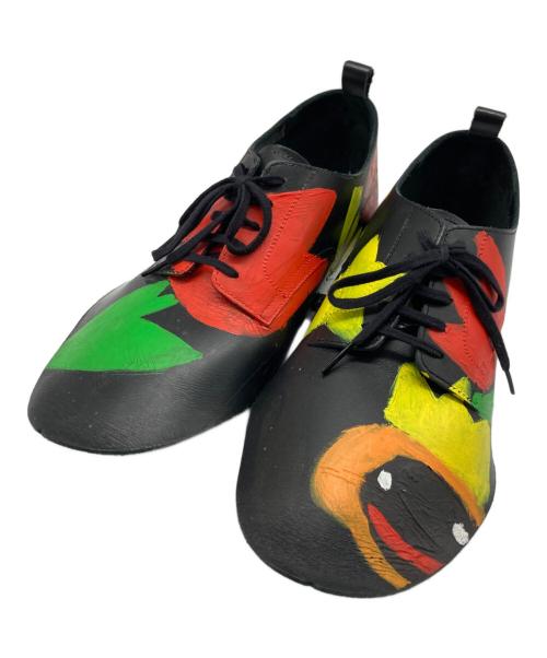 COMME des GARCONS（コムデギャルソン）COMME des GARCONS (コムデギャルソン) 落書きプリントレザーシューズカバー ブラック サイズ:不明の古着・服飾アイテム