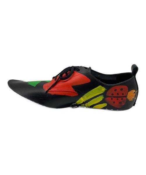 COMME des GARCONS（コムデギャルソン）COMME des GARCONS (コムデギャルソン) 落書きプリントレザーシューズカバー ブラック サイズ:不明の古着・服飾アイテム