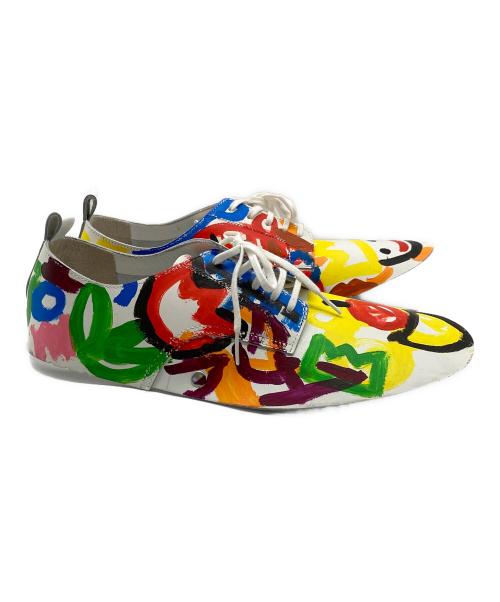 COMME des GARCONS（コムデギャルソン）COMME des GARCONS (コムデギャルソン) 落書きプリントレザーシューズカバー ホワイト サイズ:不明の古着・服飾アイテム