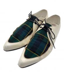 COMME des GARCONS HOMME PLUS（コムデギャルソンオムプリュス）の古着「レザーシューズ」｜ホワイト×グリーン